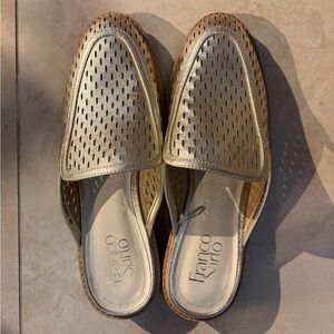 Franco Sarto Gold Perforated Slip-On Flats